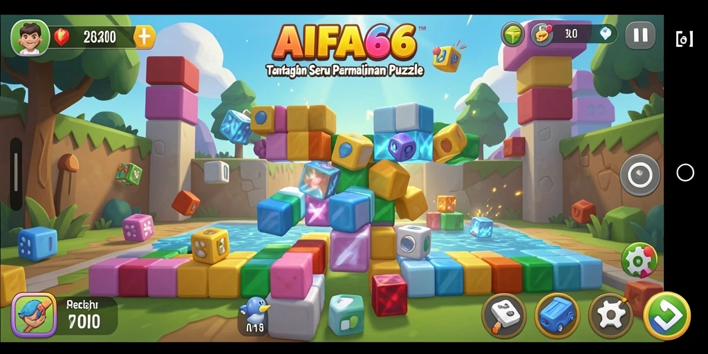 Tampilan gameplay AIFA66 yang penuh warna dan menantang.