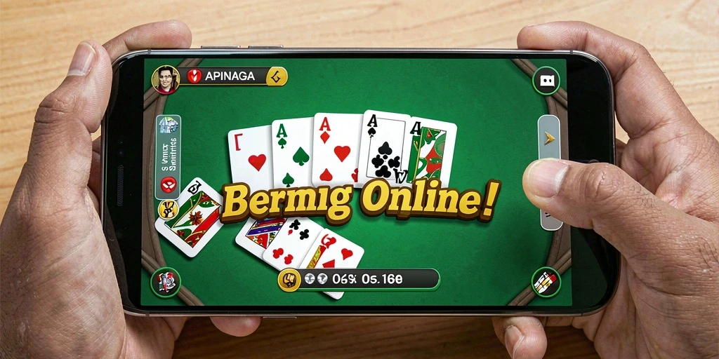 Tampilan gameplay domino seru di APINAGA.