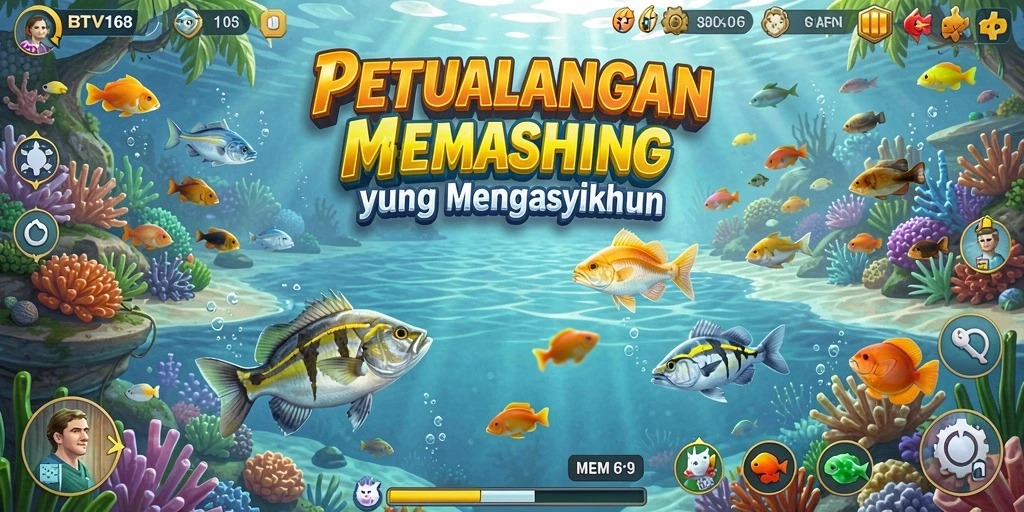 Gameplay Fishing BTV168 menampilkan momen menangkap ikan yang mendebarkan.