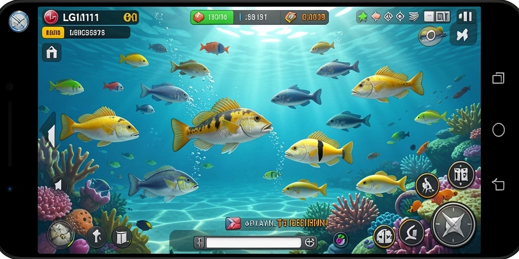 Gameplay seru saat menembak ikan-ikan yang beragam.