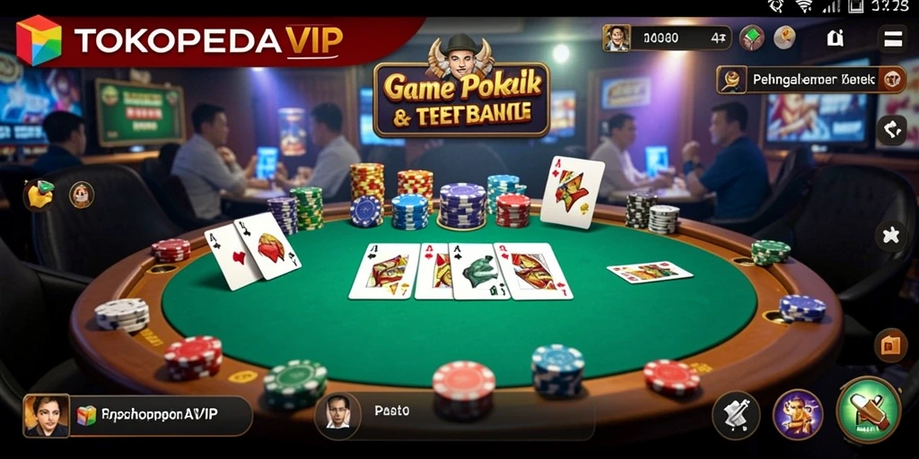 Tampilan gameplay yang seru dari TOKOPEDIAVIP dengan aksi poker mendebarkan.