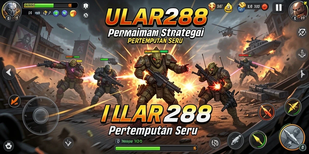 Screenshot gameplay ULAR288 menampilkan aksi pertempuran strategi yang intens.
