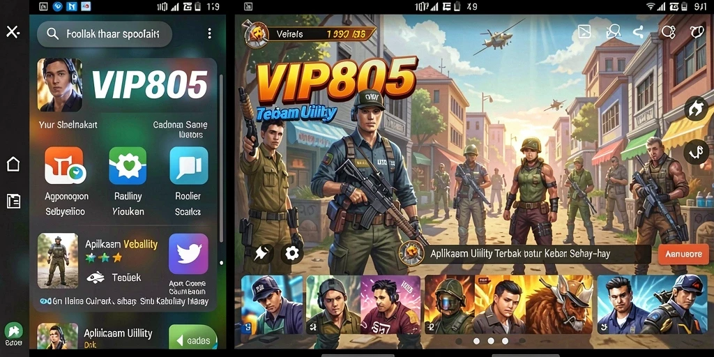 Tampilan antarmuka aplikasi VIP805 yang sederhana dan fungsional.