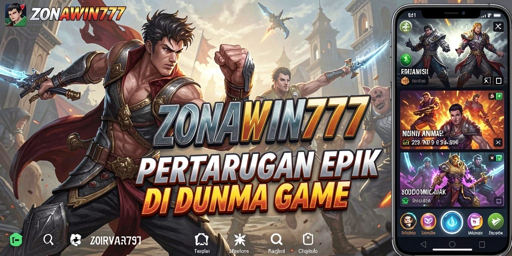 Tampilan bertarung intens antara karakter dalam ZONAWIN777.
